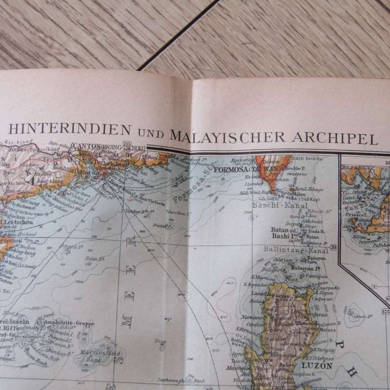 1901 Map of South East Asia and Malaysia on A2 - 1 , 10 000 000 scale