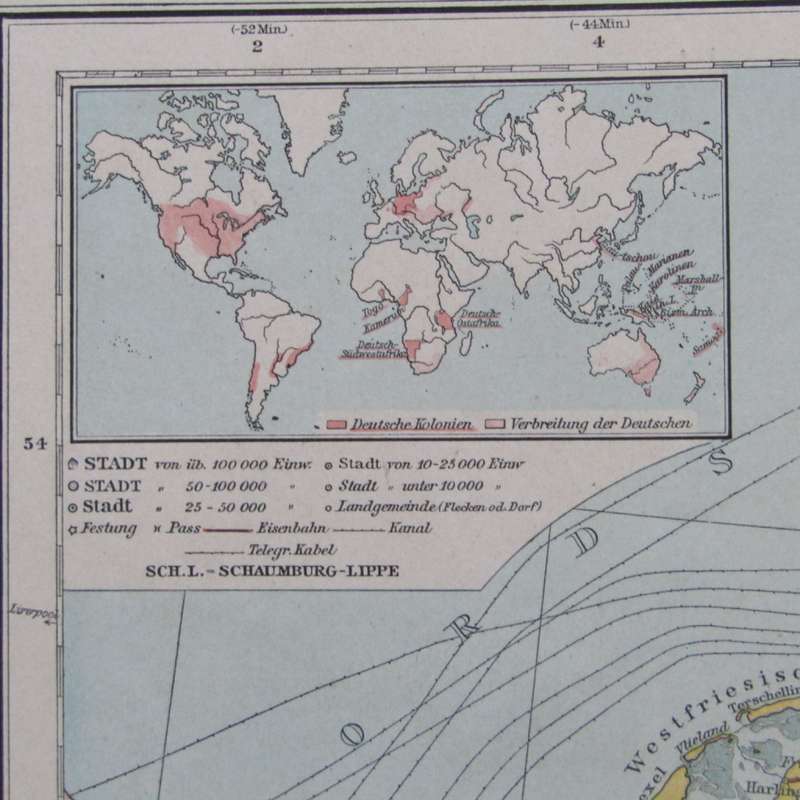 1901 Map of the German Reich on A2 - Scaled 1 : 3 000 000