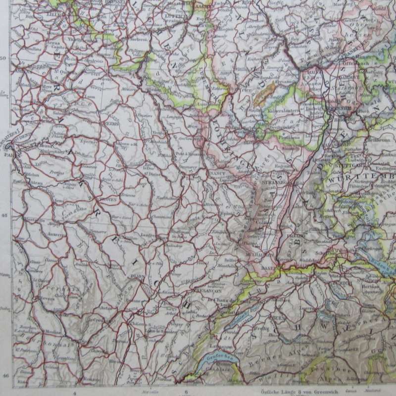 1901 Map of the German Reich on A2 - Scaled 1 : 3 000 000