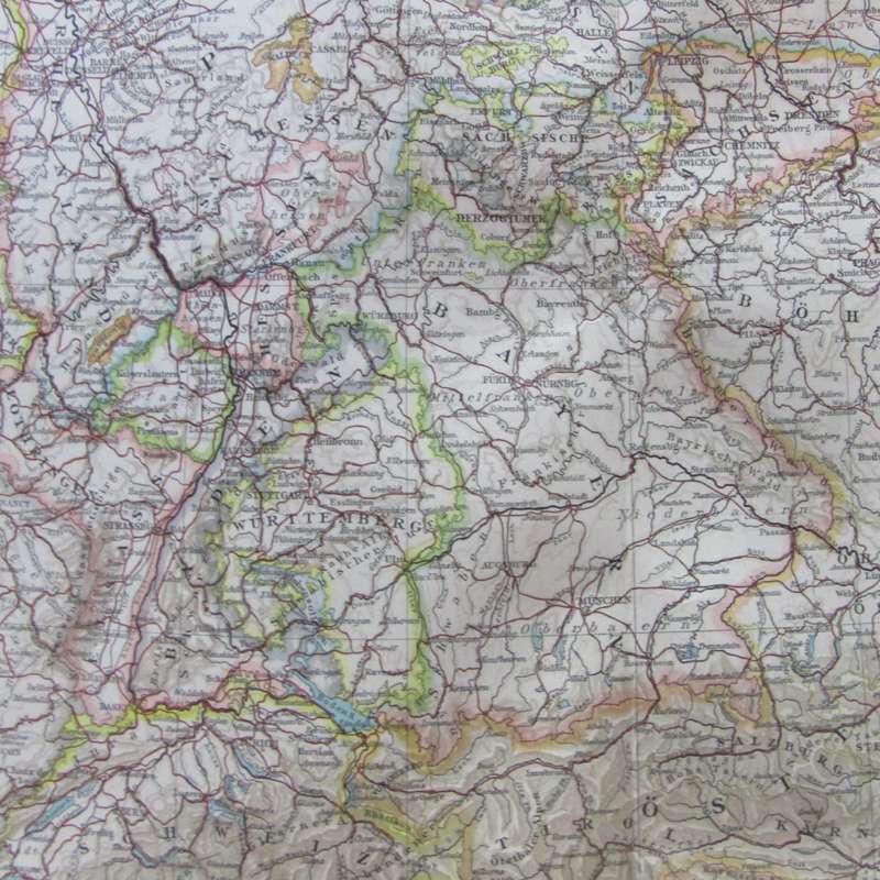 1901 Map of the German Reich on A2 - Scaled 1 : 3 000 000