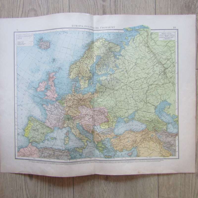 1901 European political map on A2 - Scaled 1 : 12 000 000
