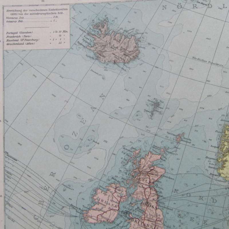 1901 European political map on A2 - Scaled 1 : 12 000 000