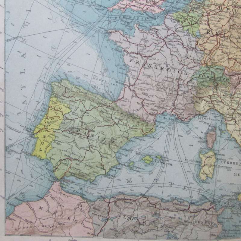 1901 European political map on A2 - Scaled 1 : 12 000 000