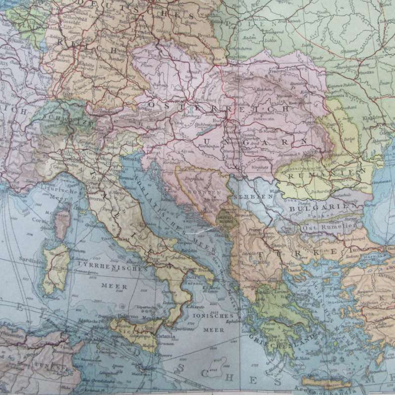 1901 European political map on A2 - Scaled 1 : 12 000 000