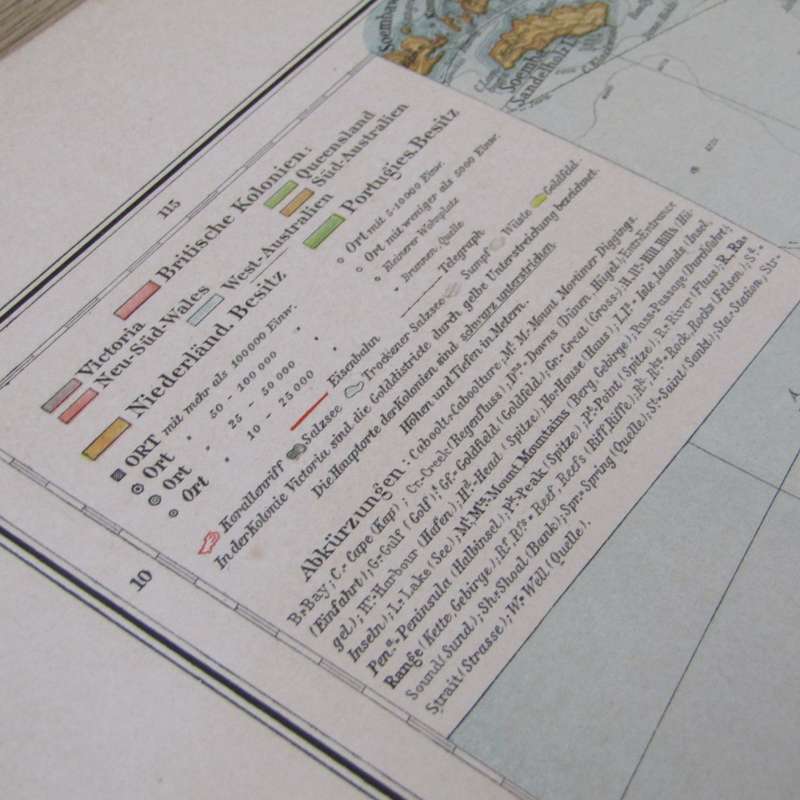 1901 Map of Australia on A2 - 1 : 10 000 000 scale