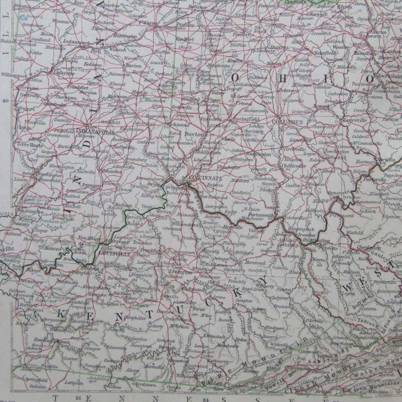 1901 Map of the North Eastern states of the North American Union