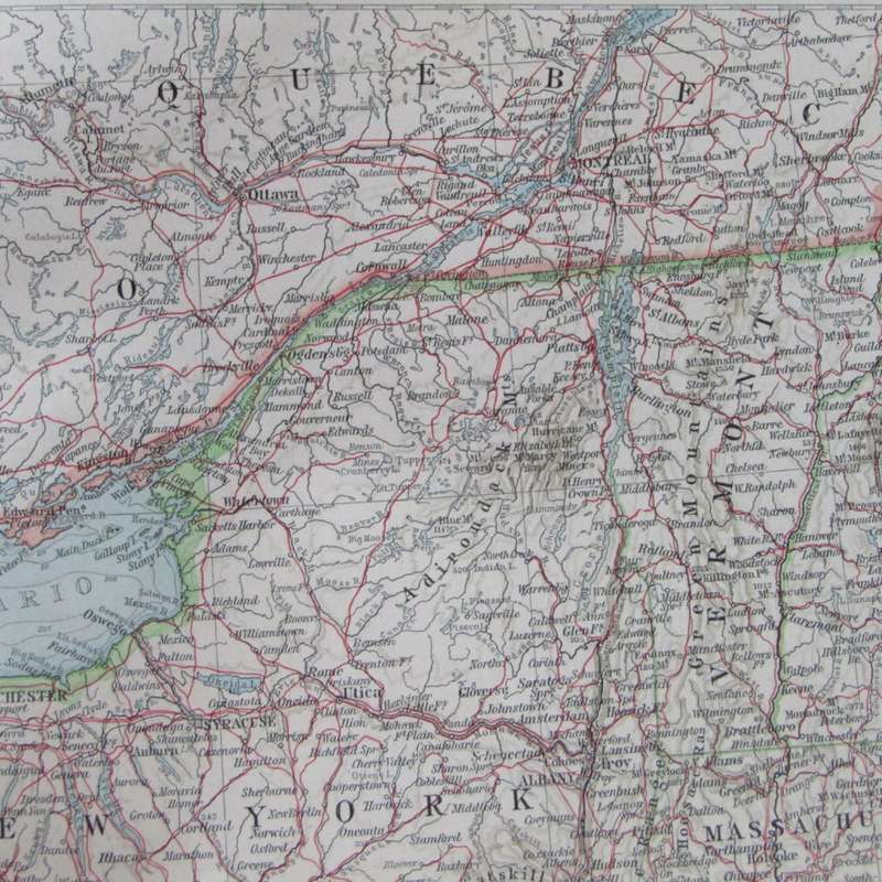 1901 Map of the North Eastern states of the North American Union