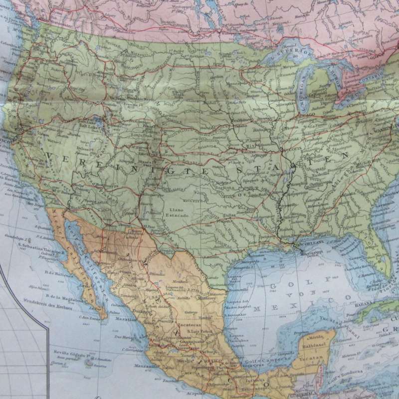 1901 Map of North America 1 : 20 000 000 scale - A2