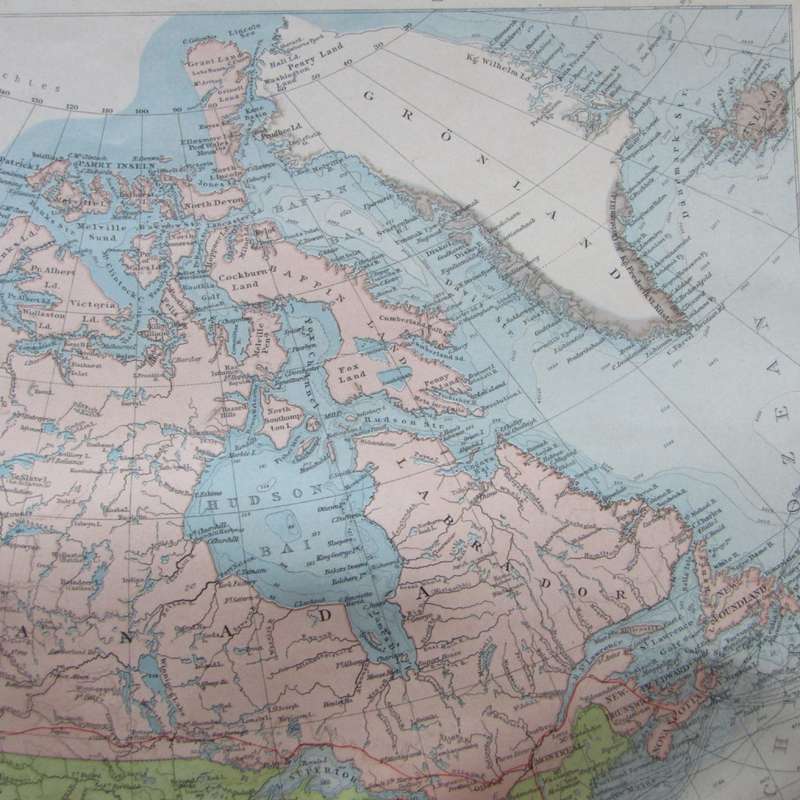 1901 Map of North America 1 : 20 000 000 scale - A2