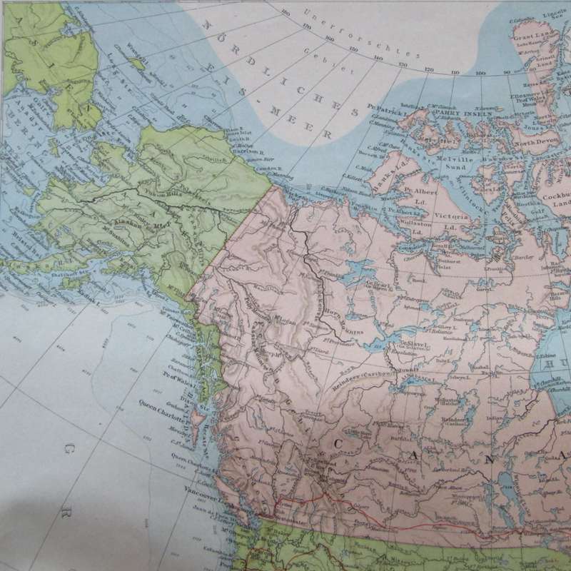 1901 Map of North America 1 : 20 000 000 scale - A2