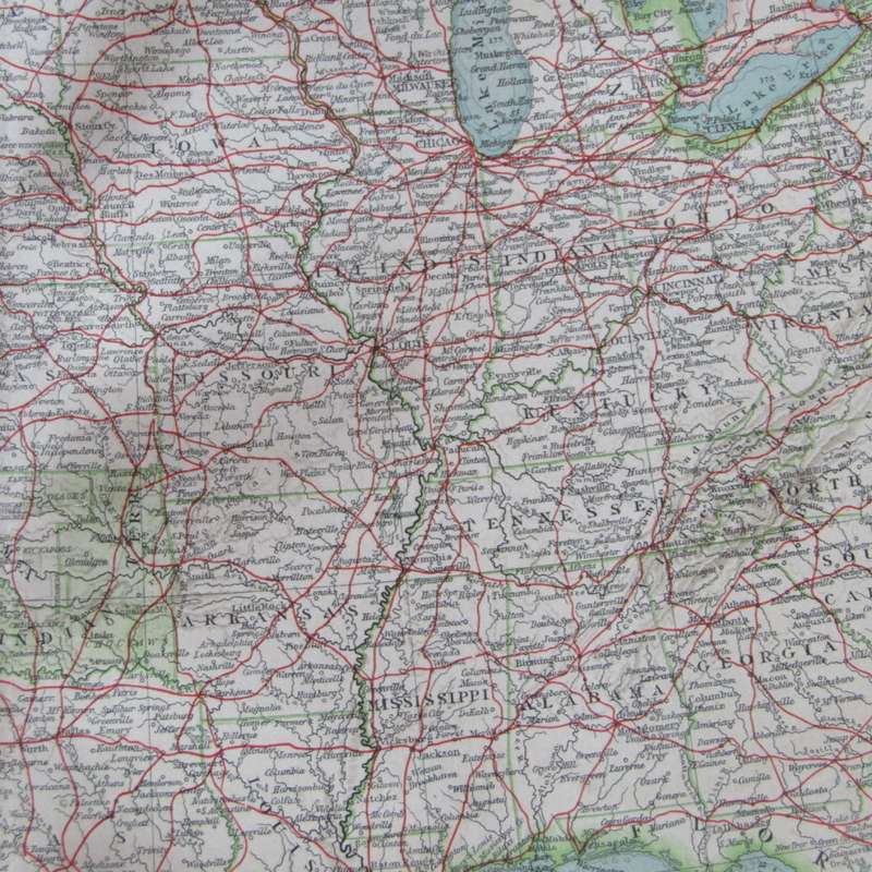 1901 Map of the United States of America on A2