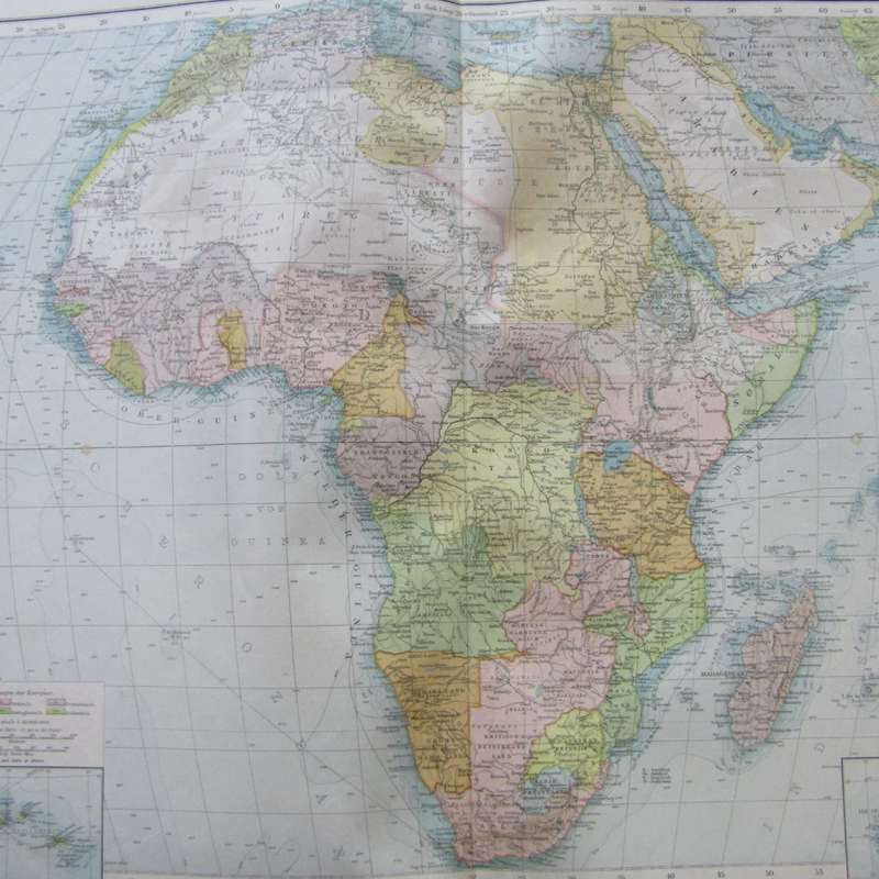 1901 Map of Africa on A2 - 1 : 23 000 000 scale
