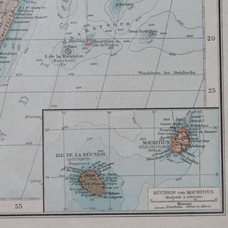 1901 Map of Africa on A2 - 1 : 23 000 000 scale