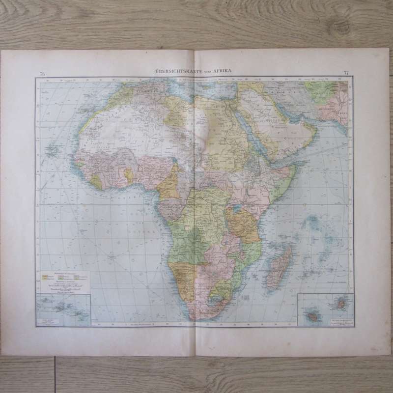 1901 Map of Africa on A2 - 1 : 23 000 000 scale