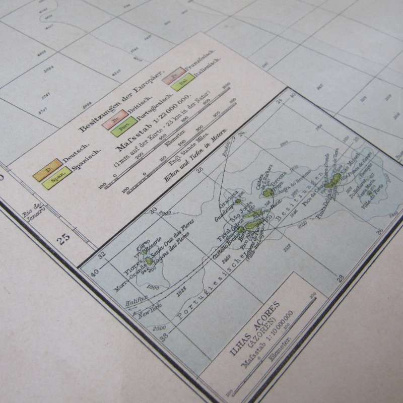 1901 Map of Africa on A2 - 1 : 23 000 000 scale