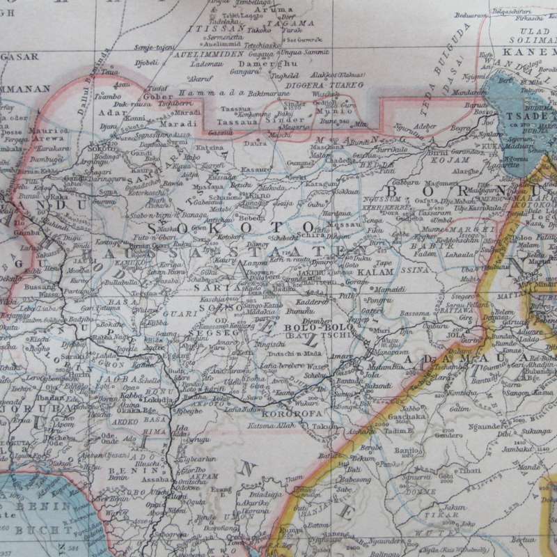 1901 Map of North Western Africa on A2 - Scale 1 : 10 000 000