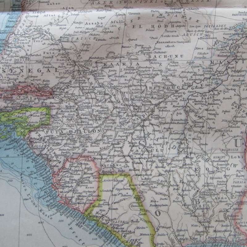 1901 Map of North Western Africa on A2 - Scale 1 : 10 000 000