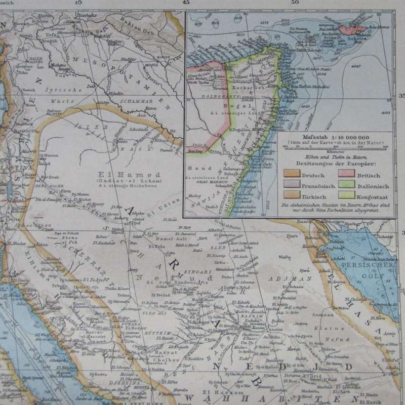 1901 Map of North Eastern Africa - 1 : 10 000 000 scale - on A2