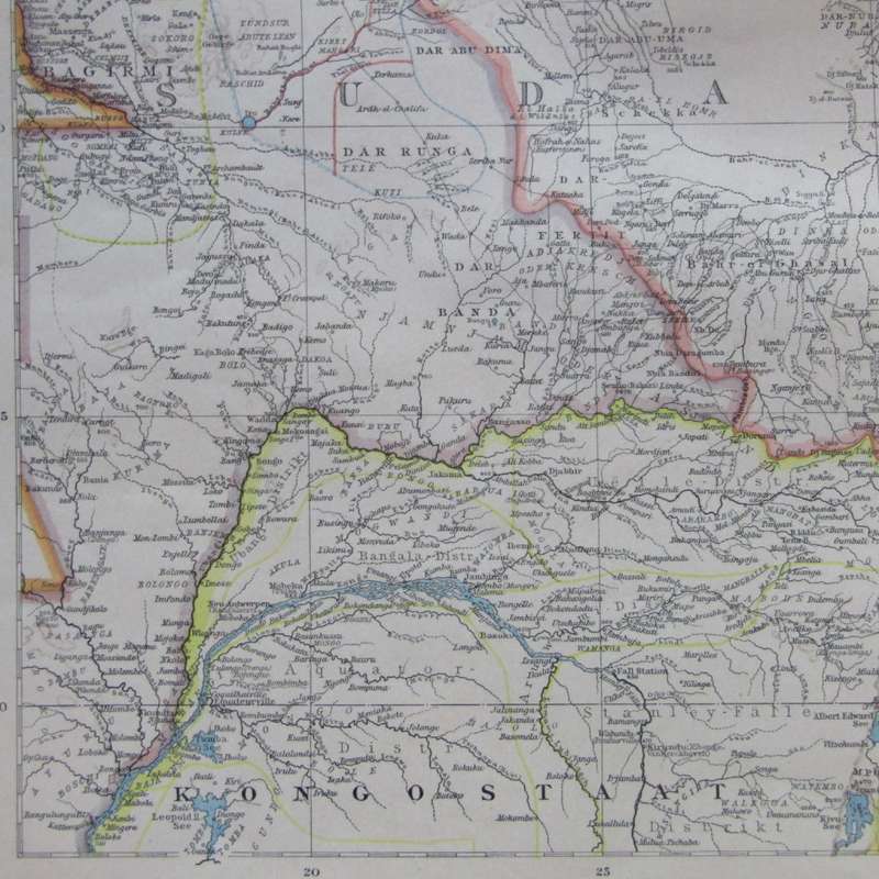 1901 Map of North Eastern Africa - 1 : 10 000 000 scale - on A2