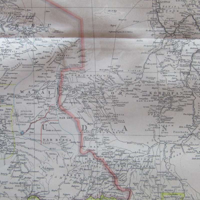 1901 Map of North Eastern Africa - 1 : 10 000 000 scale - on A2