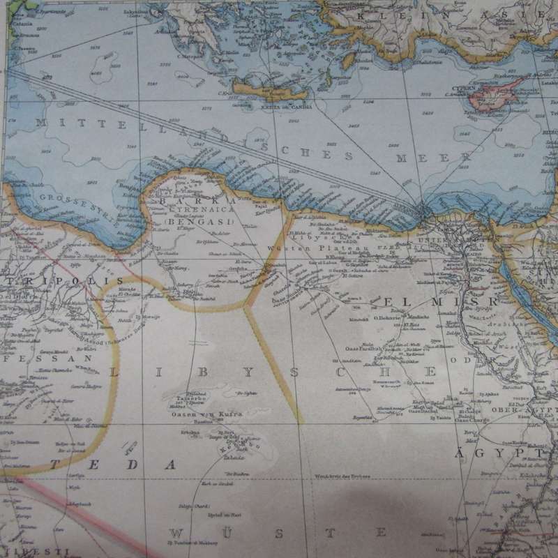 1901 Map of North Eastern Africa - 1 : 10 000 000 scale - on A2