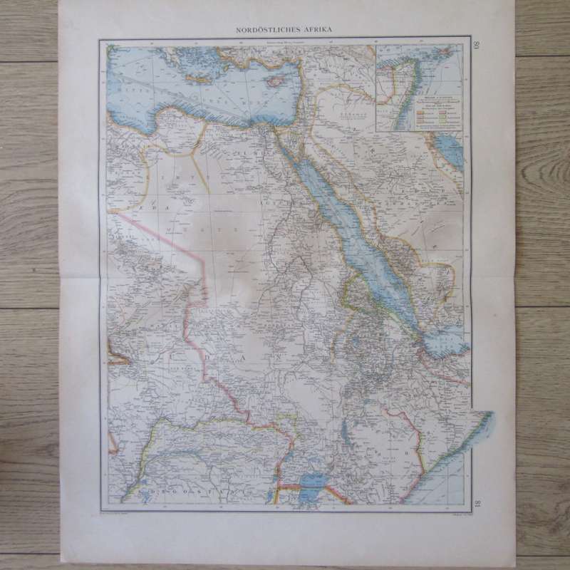 1901 Map of North Eastern Africa - 1 : 10 000 000 scale - on A2