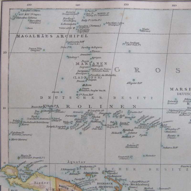 1901 Map of the South sea Island`s and New Guinea area both on A3