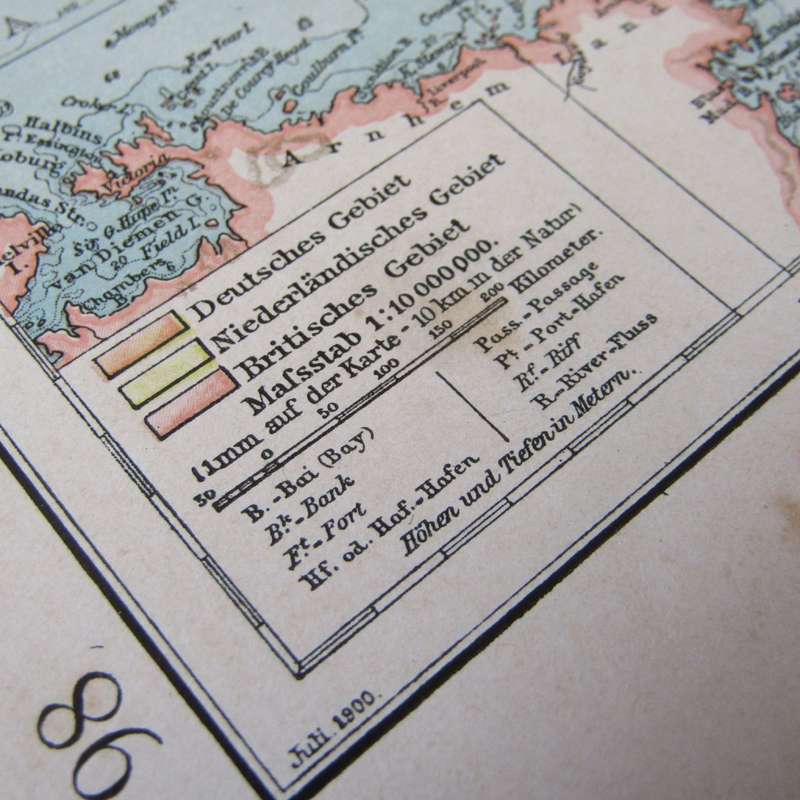 1901 Map of the South sea Island`s and New Guinea area both on A3