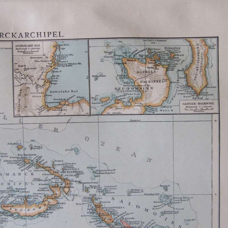 1901 Map of the South sea Island`s and New Guinea area both on A3