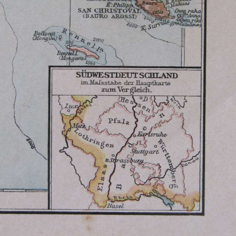 1901 Map of the South sea Island`s and New Guinea area both on A3