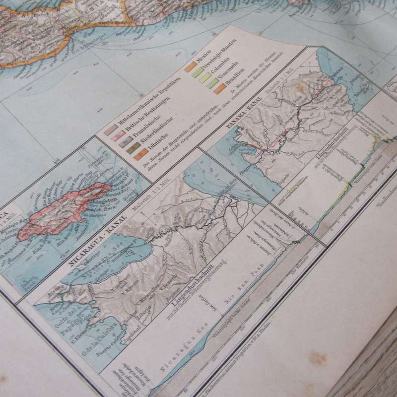 1901 Map of Middle America & the West Indian Islands - A2