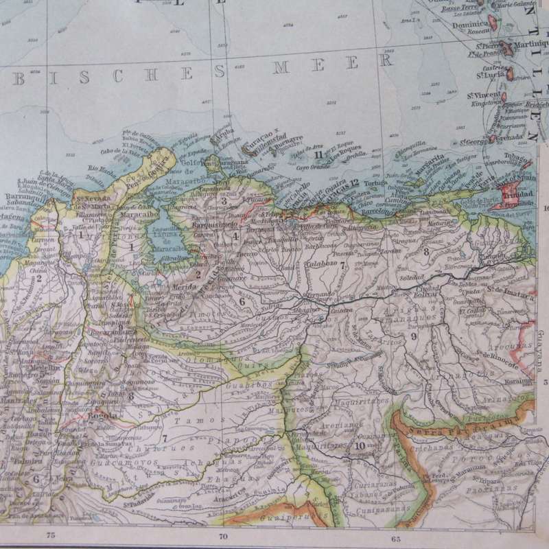 1901 Map of Middle America & the West Indian Islands - A2