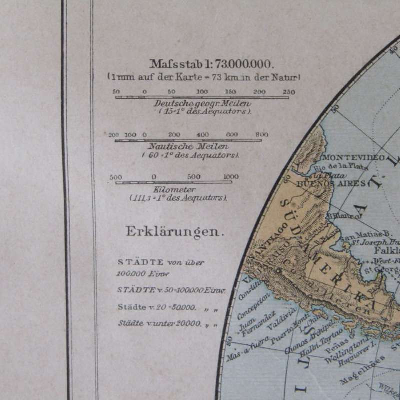 1901 Map of the Polynesian Island group and the South Pole area - A3