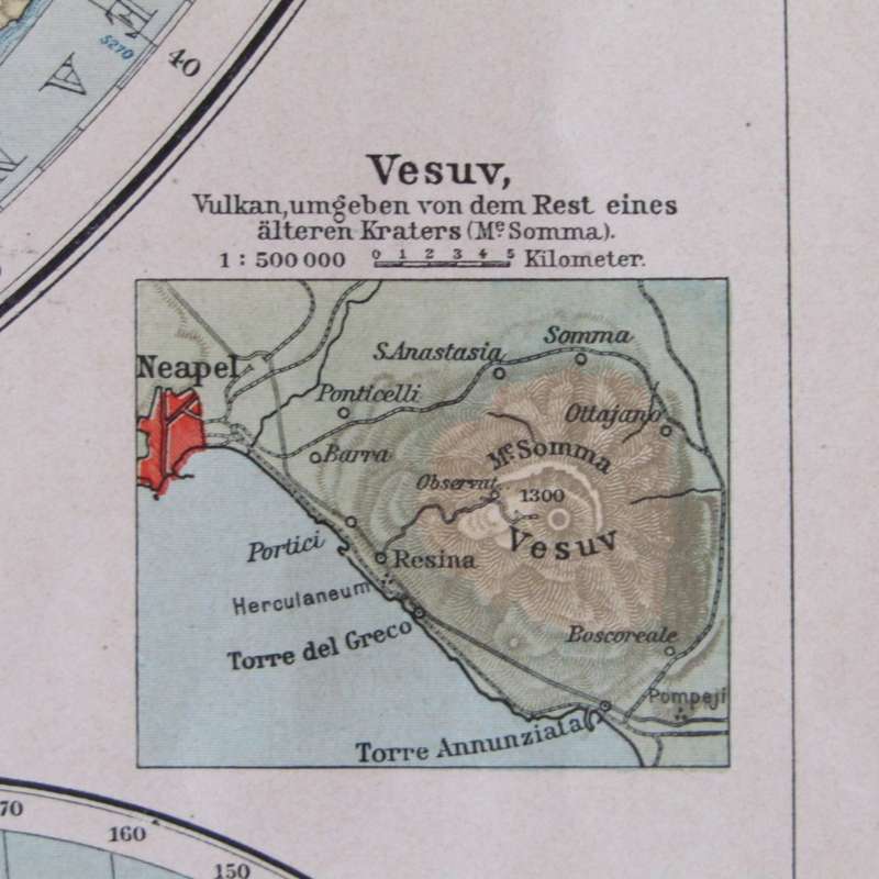 1901 Map of the World - Western and Eastern Hemisphere on A2 - Scaled 1 : 75 000 000