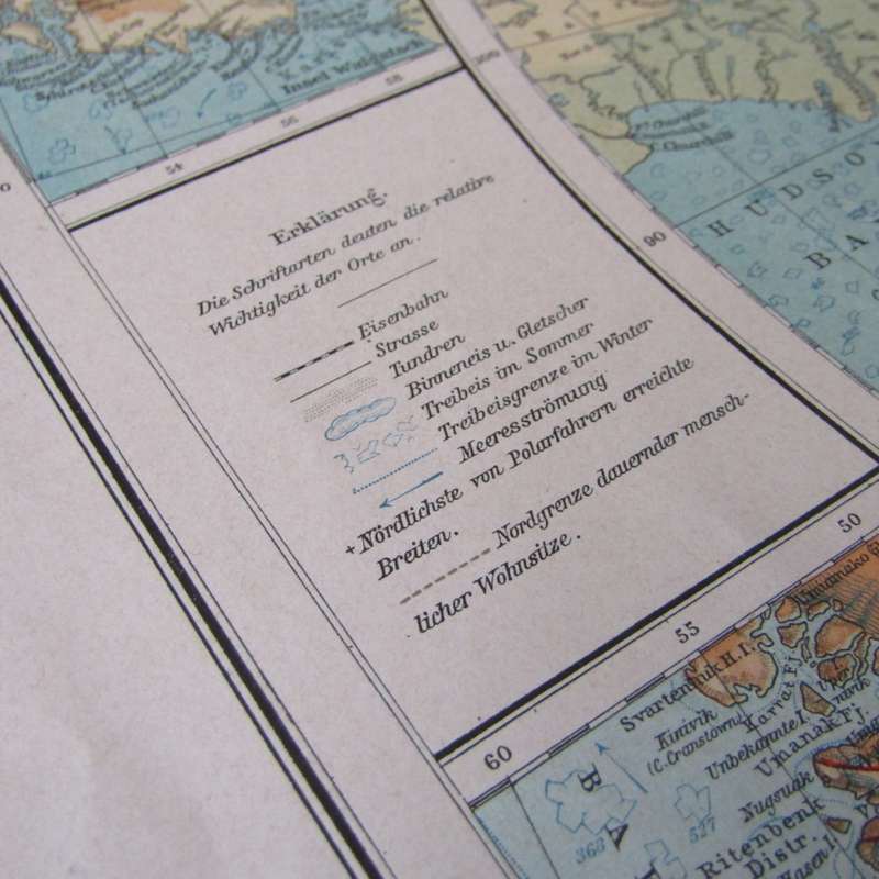 1901 Map of the North Pole area on A2 - Scaled 1 : 20 000 000