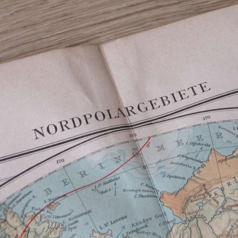 1901 Map of the North Pole area on A2 - Scaled 1 : 20 000 000