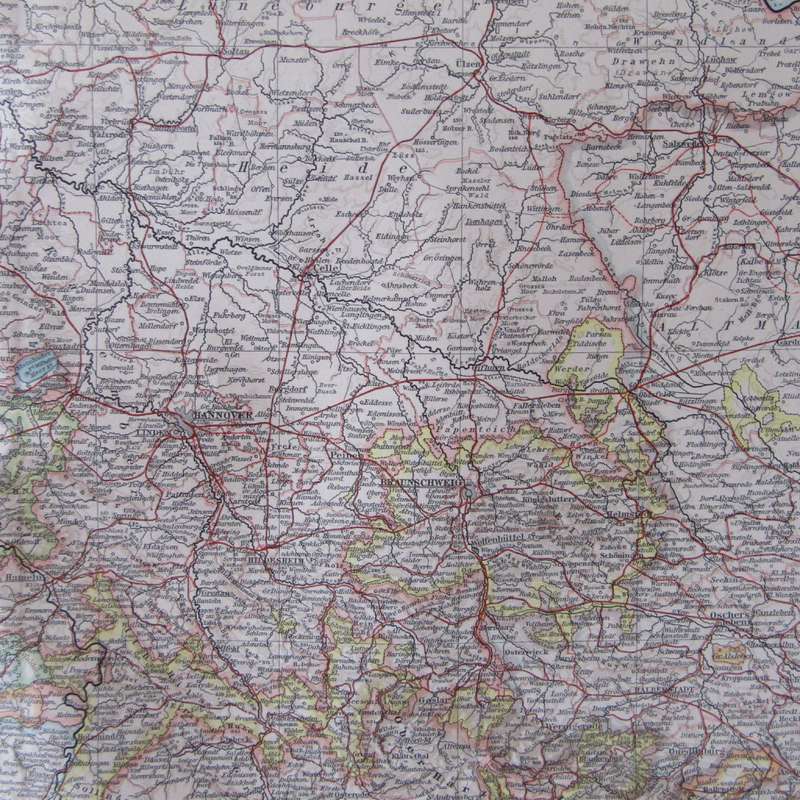 1901 Map of German States Hanover Oldenburgh, Bremen etc on A2 - Scaled 1 : 750 000