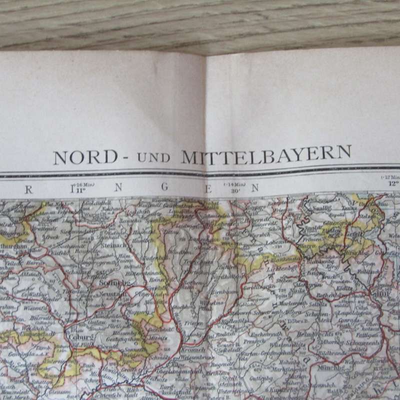 1901 Map of North & middle Bayern on A2 - Scaled 1 : 750 000