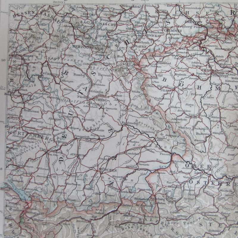 1901 Map of Austria / Hungaria on A2 - 1 : 3 000 000