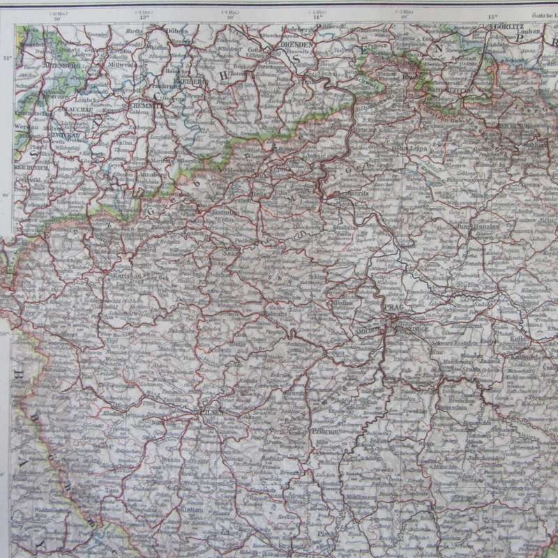 1901 Map of Bohemia and surrounds on A2 - 1 : 1 000 000 scale