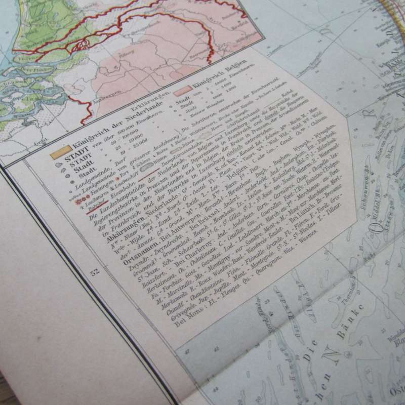 1901 Map of Netherlands & Belgium on A2 - 1 : 1 000 000 scale