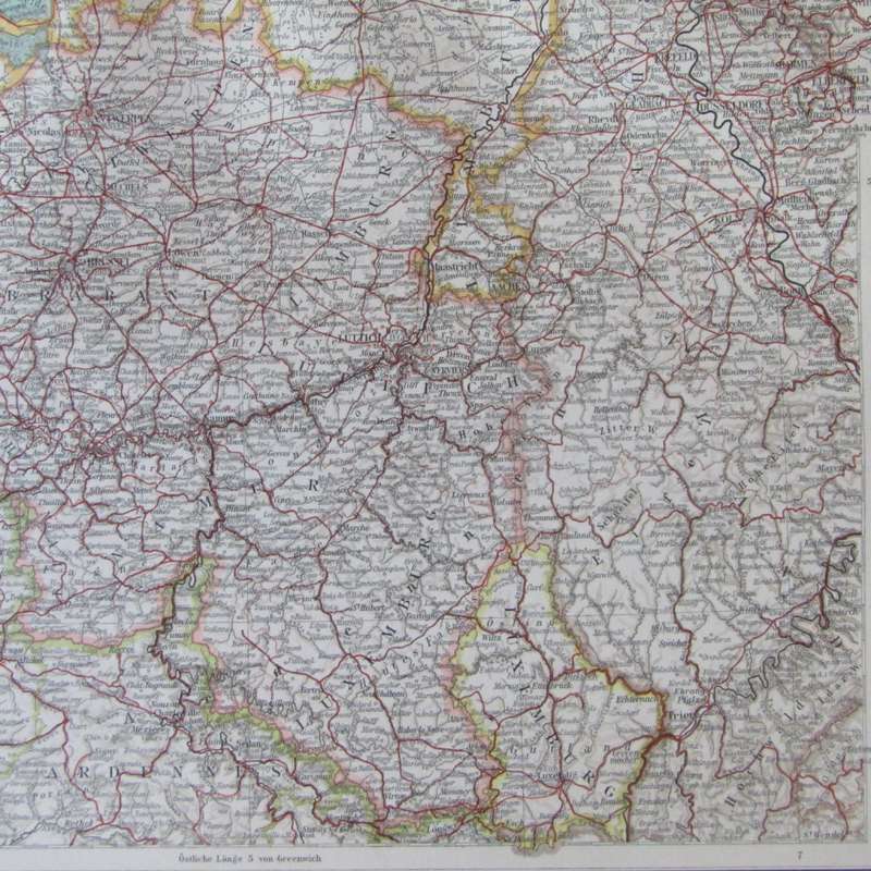 1901 Map of Netherlands & Belgium on A2 - 1 : 1 000 000 scale