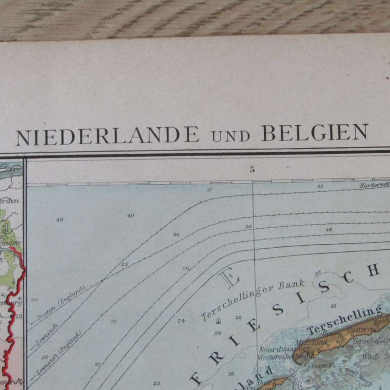 1901 Map of Netherlands & Belgium on A2 - 1 : 1 000 000 scale