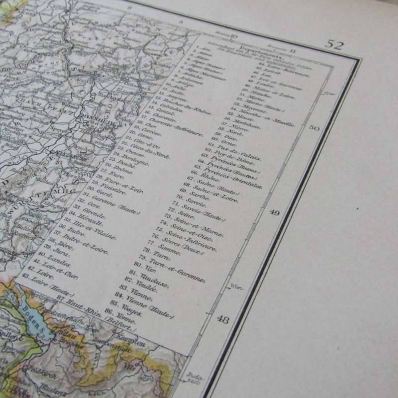 1901 Map of France on A2 - Scaled 1 : 3 000 000