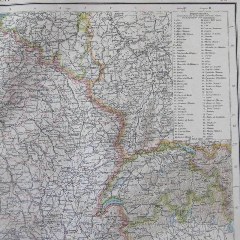 1901 Map of France on A2 - Scaled 1 : 3 000 000