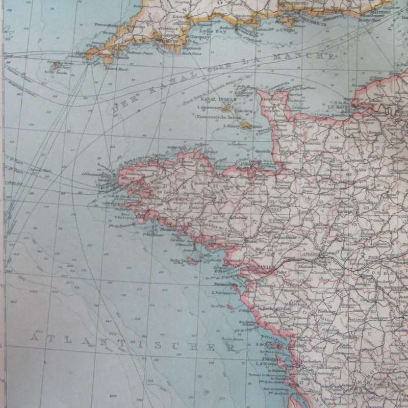 1901 Map of France on A2 - Scaled 1 : 3 000 000