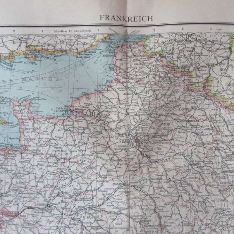 1901 Map of France on A2 - Scaled 1 : 3 000 000