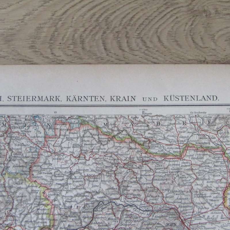 1901 Map of Austria & central Europe on A2 - scaled 1 : 1 000 000