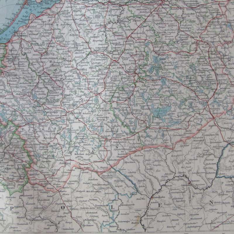 1901 Map of West and East Prussia on A2 - Scaled 1 : 1 000 000