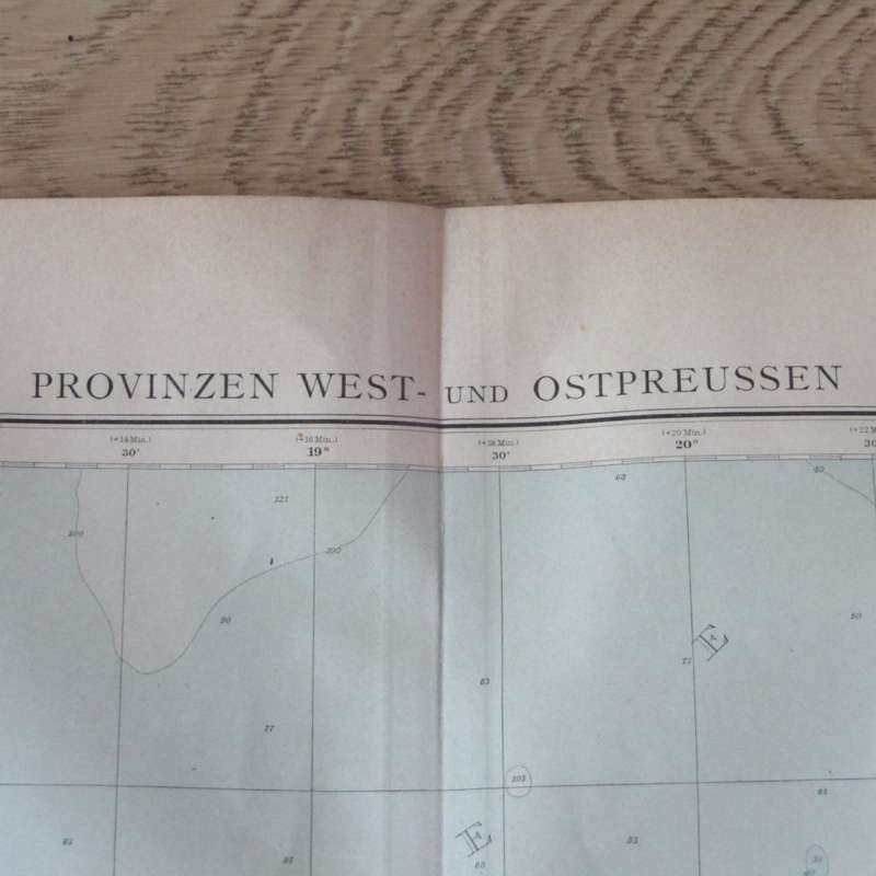 1901 Map of West and East Prussia on A2 - Scaled 1 : 1 000 000